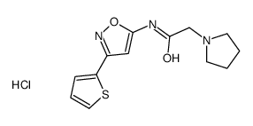 2-pyrrolidin-1-yl-N-(3-thiophen-2-yl-1,2-oxazol-5-yl)acetamide,hydrochloride结构式