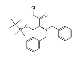 (-)-(3S)-3-(dibenzylamino)-4-[(tert-butyldimethylsilanyl)oxy]-1-chlorobutan-2-one结构式
