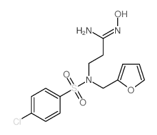 3-[(4-chlorophenyl)sulfonyl-(furan-2-ylmethyl)amino]-N'-hydroxypropanimidamide结构式
