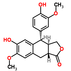 Naphtho[2,3-c]furan-1(3H)-one,3a,4,9,9a-tetrahydro-6-hydroxy-4-(4-hydroxy-3-methoxyphenyl)-7-methoxy-,(3aR,4S,9aR)- picture