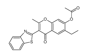[3-(1,3-benzothiazol-2-yl)-6-ethyl-2-methyl-4-oxochromen-7-yl] acetate结构式