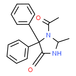 1-Acetyl-2-methyl-5,5-diphenyl-4-imidazolidinone结构式