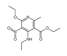 6-ethoxy-4-ethylamino-2-methyl-5-nitro-nicotinic acid ethyl ester结构式