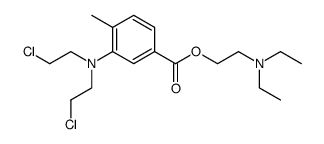 3-[Bis(2-chloroethyl)amino]-p-toluic acid 2-(diethylamino)ethyl ester structure