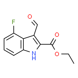 1H-INDOLE-2-CARBOXYLIC ACID,4-FLUORO-3-FORMYL-,ETHYL ESTER structure