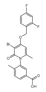 3-(4-(2,4-difluorobenzyloxy)-3-bromo-6-methyl-2-oxopyridin-1(2H)-yl)-4-methylbenzoic acid结构式