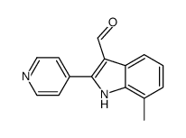 1H-Indole-3-carboxaldehyde,7-methyl-2-(4-pyridinyl)-(9CI) structure