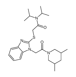 Acetamide, 2-[[1-[2-(3,5-dimethyl-1-piperidinyl)-2-oxoethyl]-1H-benzimidazol-2-yl]thio]-N,N-bis(1-methylethyl)- (9CI) Structure