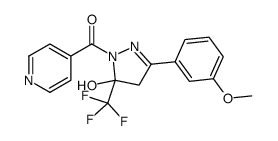 [5-hydroxy-3-(3-methoxyphenyl)-5-(trifluoromethyl)-4H-pyrazol-1-yl]-pyridin-4-ylmethanone结构式