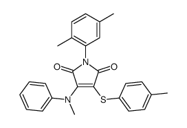 1-(2,5-dimethylphenyl)-3-(N-methylanilino)-4-(4-methylphenyl)sulfanylpyrrole-2,5-dione结构式