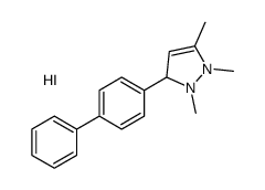 1,2,5-trimethyl-3-(4-phenylphenyl)-1,3-dihydropyrazol-1-ium,iodide结构式