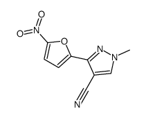 1-methyl-3-(5-nitrofuran-2-yl)pyrazole-4-carbonitrile结构式