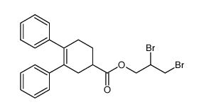 3,4-Diphenyl-cyclohex-3-enecarboxylic acid 2,3-dibromo-propyl ester结构式