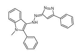 1-methyl-2-phenyl-N-[(5-phenylpyrazol-3-ylidene)amino]indol-3-amine Structure