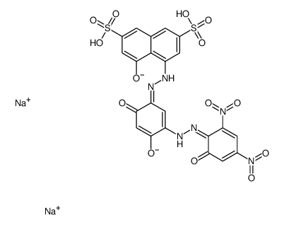 4-[[2,4-Dihydroxy-5-[(2-hydroxy-4,6-dinitrophenyl)azo]phenyl]azo]-5-hydroxy-2,7-naphthalenedisulfonic acid disodium salt Structure