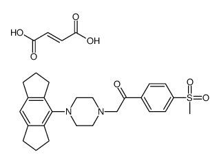 (E)-but-2-enedioic acid,2-[4-(1,2,3,5,6,7-hexahydro-s-indacen-4-yl)piperazin-1-yl]-1-(4-methylsulfonylphenyl)ethanone结构式
