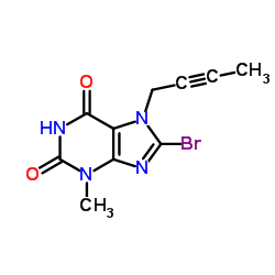 8-bromo-7-(but-2-ynyl)-3-methyl-1H-purine-2,6(3H,7H)-dione picture