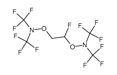 O,O'-(1-fluoroethane-1,2-diyl)bis(N,N-bis(trifluoromethyl)hydroxylamine)结构式