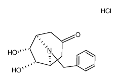8-benzyl-6exo,7exo-dihydroxy-nortropan-3-one, hydrochloride Structure