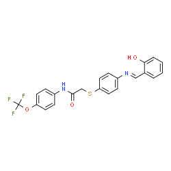 2-[(4-{[(E)-(2-hydroxyphenyl)methylidene]amino}phenyl)sulfanyl]-N-[4-(trifluoromethoxy)phenyl]acetamide结构式