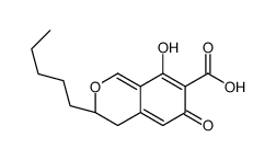 [S,(+)]-4,6-Dihydro-8-hydroxy-6-oxo-3-pentyl-3H-2-benzopyran-7-carboxylic acid结构式