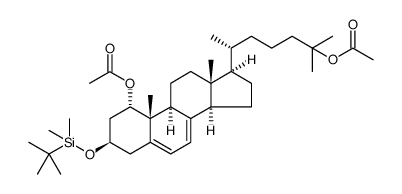 Cholesta-5,7-diene-1,25-diol, 3-[[(1,1-dimethylethyl)dimethylsilyl]oxy]-, 1,25-diacetate, (1α,3β)结构式