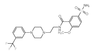 N-(2-(4-(3-Trifluoromethylphenyl)-1-piperazinyl)ethyl)-2-methoxy-5-sulfamoylbenzamide结构式