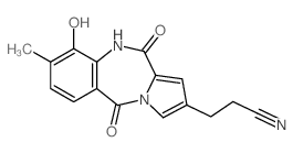 3-(4-hydroxy-3-methyl-6,11-dioxo-5H-pyrrolo[2,1-c][1,4]benzodiazepin-8-yl)propanenitrile结构式