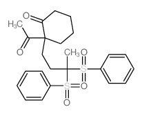 2-acetyl-2-[3,3-bis(benzenesulfonyl)butyl]cyclohexan-1-one结构式