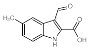 3-甲酰基-5-甲基-1H-吲哚-2-羧酸结构式