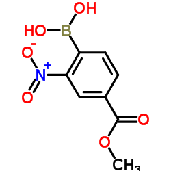 [4-(Methoxycarbonyl)-2-nitrophenyl]boronic acid structure