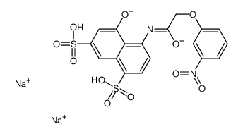 disodium 5-hydroxy-4-[[(3-nitrophenoxy)acetyl]amino]naphthalene-1,7-disulphonate结构式