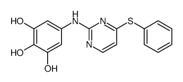 5-[(4-phenylsulfanylpyrimidin-2-yl)amino]benzene-1,2,3-triol结构式