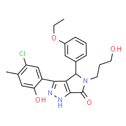 3-(5-chloro-2-hydroxy-4-methylphenyl)-4-(3-ethoxyphenyl)-5-(3-hydroxypropyl)-4,5-dihydropyrrolo[3,4-c]pyrazol-6(2H)-one structure