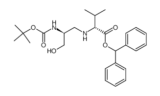 benzhydryl (2'S,2R)-2-<(2'-t-butoxycarbonylamino-3'-hydroxy)propylamino>-3-methylbutanoate结构式