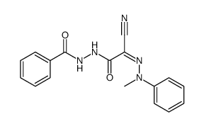 Benzoic acid N'-[2-cyano-2-(methyl-phenyl-hydrazono)-acetyl]-hydrazide结构式