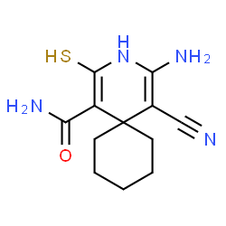 4-amino-5-cyano-2-mercapto-3-azaspiro[5.5]undeca-1,4-diene-1-carboxamide Structure