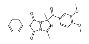 7-(3,4-Dimethoxybenzoyl)-5,7-dimethyl-2-phenyl-1H,7H-s-triazolo<1,2-a>-s-triazol-1,3(2H)-dion结构式