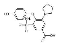 4-(4-hydroxyphenoxy)-3-pyrrolidin-1-yl-5-sulfamoylbenzoic acid结构式