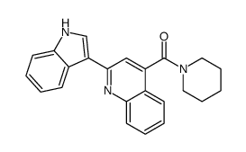[2-(1H-indol-3-yl)quinolin-4-yl]-piperidin-1-ylmethanone结构式