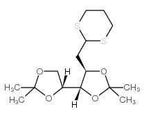 2-Deoxy-3,4:5,6-di-O-isopropylidene-D-arabino-hexosepropane-1,3-diyldithioacetal结构式