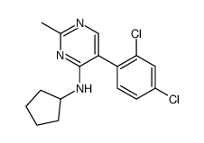 N-环戊基-5-(2,4-二氯苯基)-2-甲基嘧啶-4-胺结构式