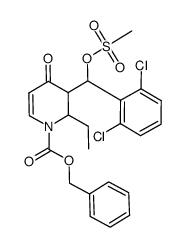 benzyl 3-((2,6-dichlorophenyl)((methylsulfonyl)oxy)methyl)-2-ethyl-4-oxo-3,4-dihydropyridine-1(2H)-carboxylate Structure