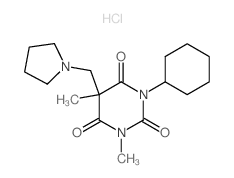 1-cyclohexyl-3,5-dimethyl-5-(pyrrolidin-1-ylmethyl)-1,3-diazinane-2,4,6-trione结构式