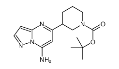 2-Methyl-2-propanyl 3-(7-aminopyrazolo[1,5-a]pyrimidin-5-yl)-1-π peridinecarboxylate Structure