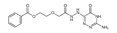 <2-(benzoyloxy)ethoxy>acetic acid, 2-(3-amino-4,5-dihydro-5-oxo-1,2,4-triazin-6-yl)hydrazide Structure