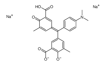 5-[[3-carboxy-5-methyl-4-oxo-2,5-cyclohexadien-1-ylidene][4-(N,N-dimethylamino)phenyl]methyl]-3-methylsalicylic acid, sodium salt structure