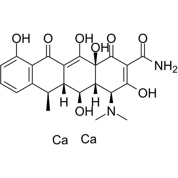 dicalcium,(5R,5aR,6S,6aR,7S,10aS)-9-[amino(oxido)methylidene]-7-(dimethylamino)-10a-hydroxy-5-methyl-8,10,11-trioxo-5a,6,6a,7-tetrahydro-5H-tetracene-1,6,12-triolate Structure