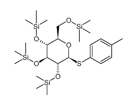 对甲苯基1-硫代-2,3,4,6-四-O-(三甲基甲硅烷基)-β-D-吡喃葡萄糖苷结构式