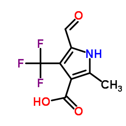 5-Formyl-2-methyl-4-(trifluoromethyl)-1H-pyrrole-3-carboxylic acid Structure